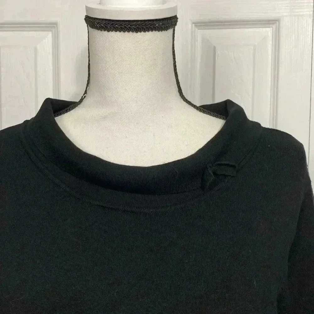 Sandra King Woman silk blend black knit shirt
